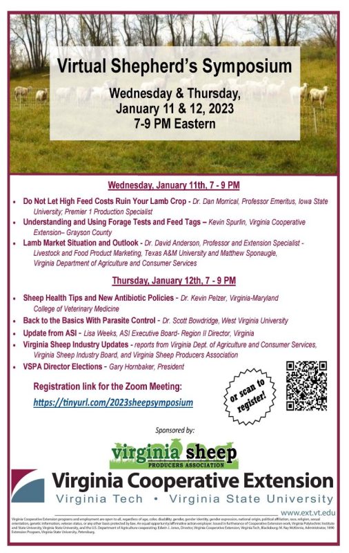 JPG image of the PDF flyer for the 2023 Sheperd's Symposium to be held January 11-12, 2023. 