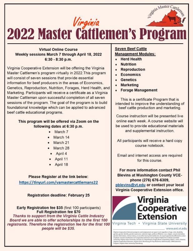Virginia Master Cattlemen's Program