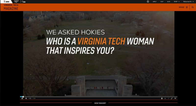 Who is a Virginia Tech woman that inspires you?
