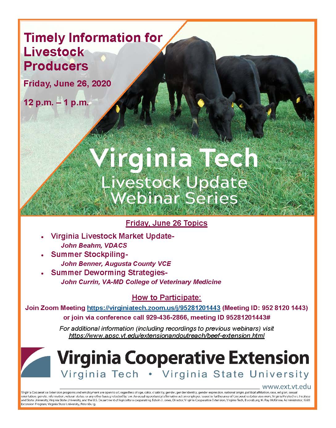 Livestock Update Webinar series