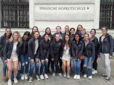 VT group outside of The Spanish School of Riding in Vienna, Austria.  The Spanish School of Riding is the pride of Austria. 